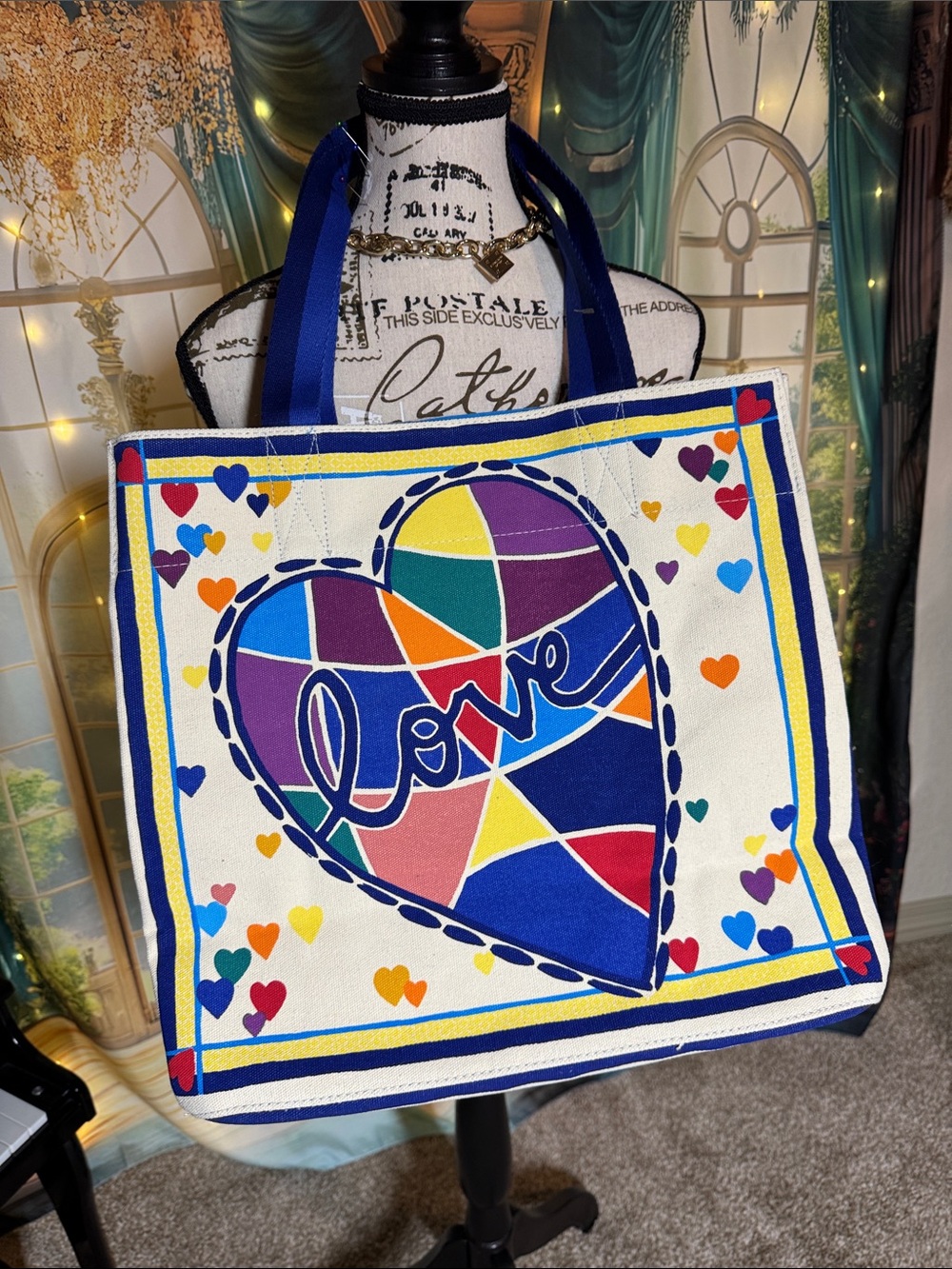 Brighton Love Heart Canvas Tote NWT - Picture 3 of 5